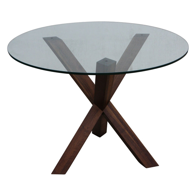 Arden Walnut Table with Glass Top