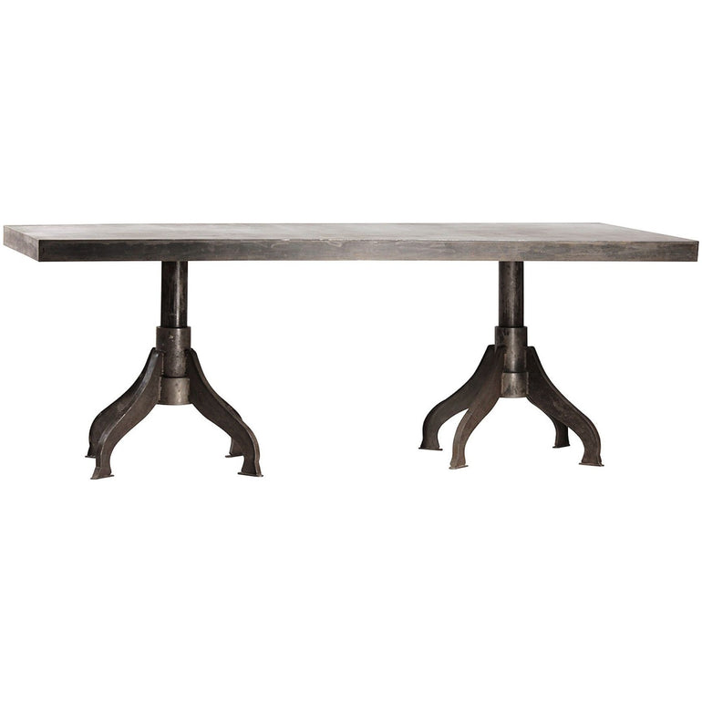 Industrial Metal Double Pedestal Dining Table
