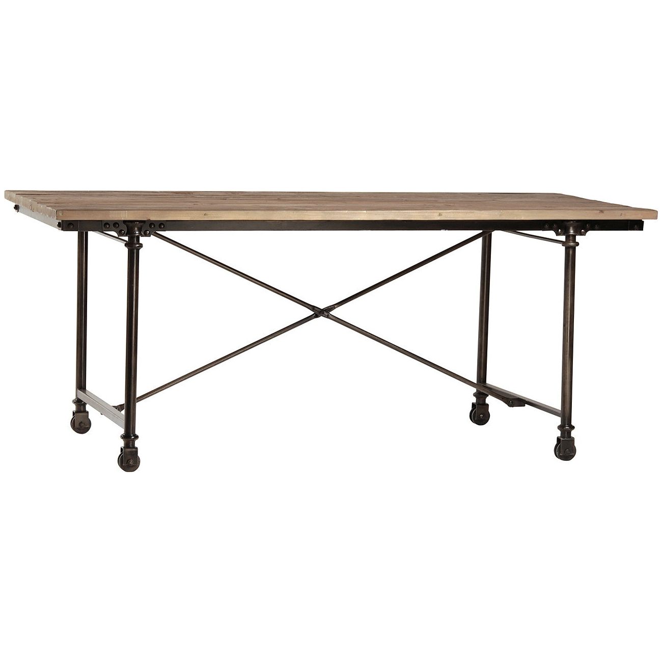 Los Feliz rustic metal and reclaimed wood Dining Table