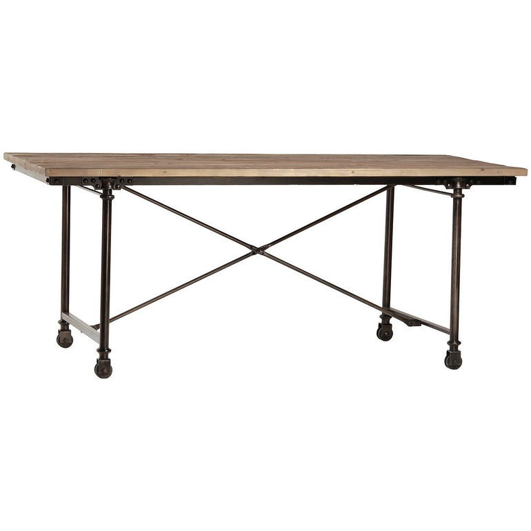 Los Feliz rustic metal and reclaimed wood Dining Table