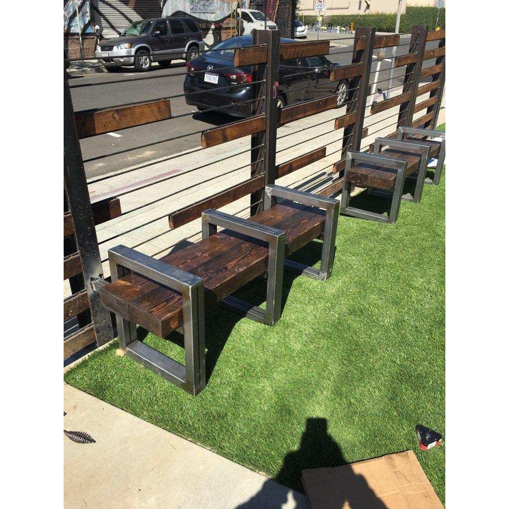 Modern Industrial Gates and Outdoor Benches – Mortise & Tenon