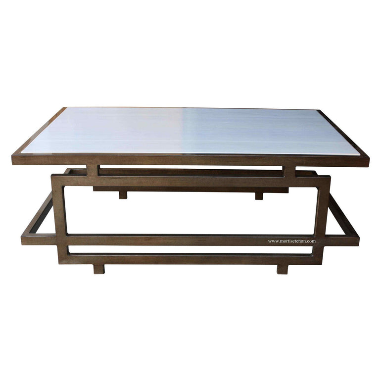 Tribecca Coffee Table with White Lacquer Top 
