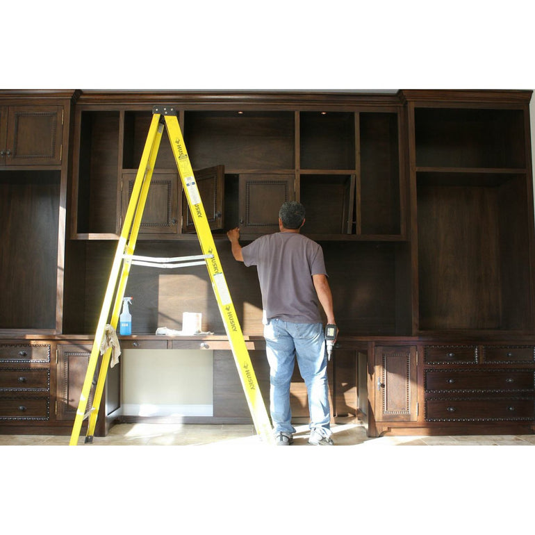 Custom Builtin Mahogany Wood Home Office Cabinets