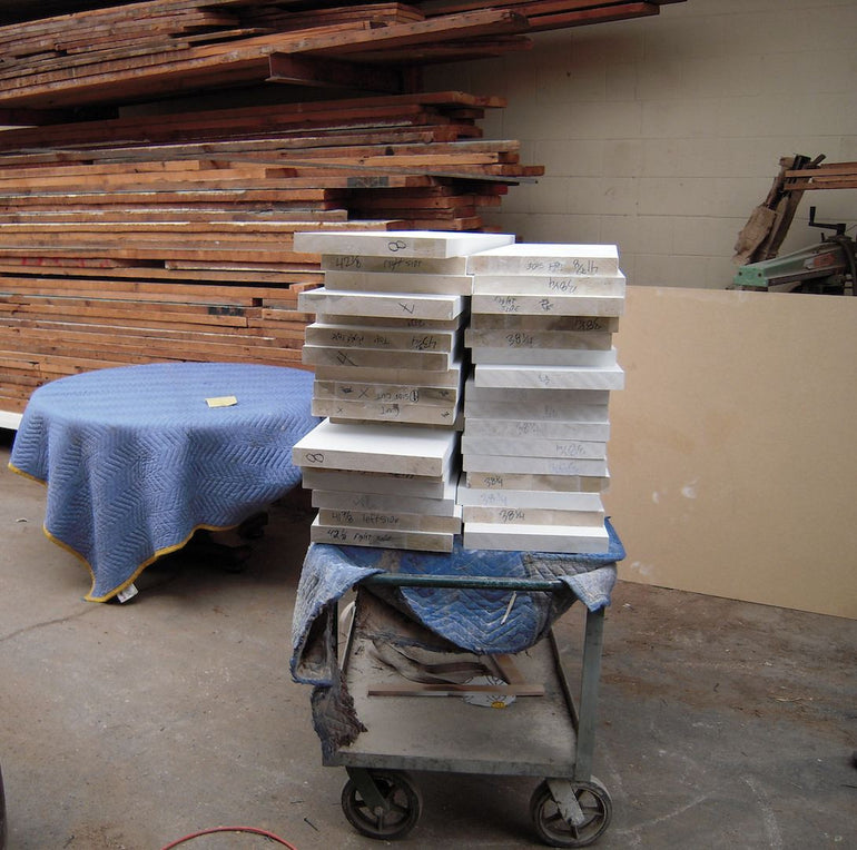 custom bookcase shelves ready for home office installation 