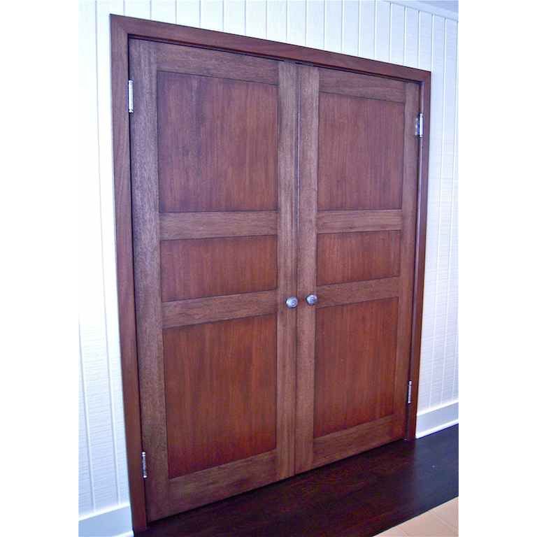 Custom Reclaimed wood and Mahogany closet doors