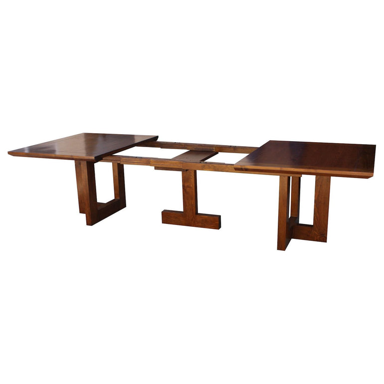 Mid-Century Modern Metro Reclaimed Wood Trestle Dining Table