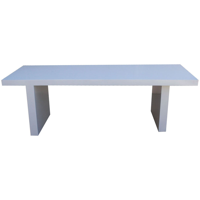 White lacquer rectangular dining table deals