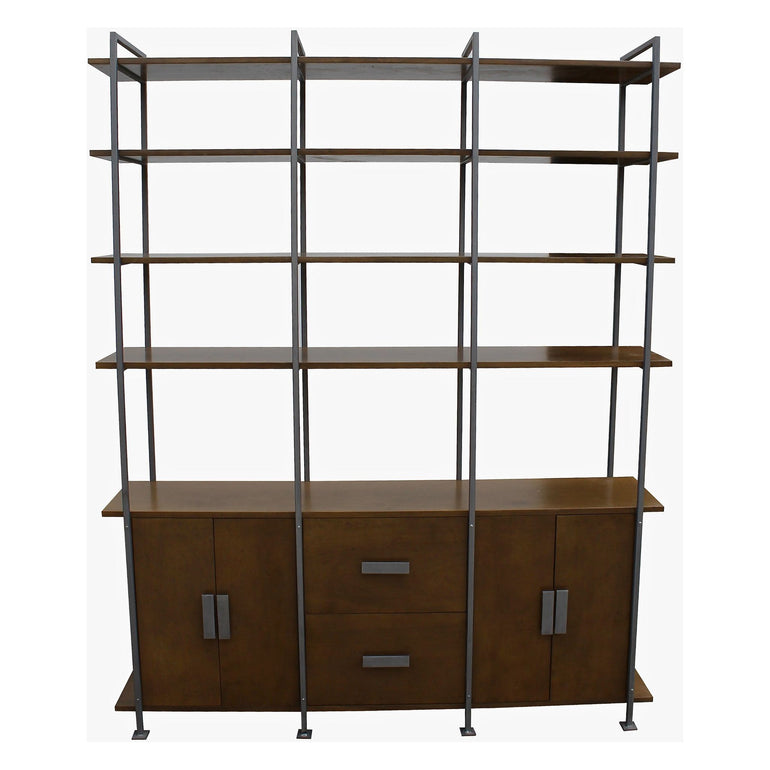 custom made mid-century-modern-bookcase-cabinet