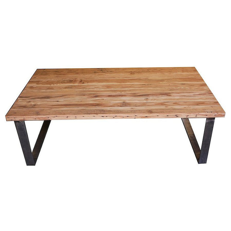 Industrial modern metal and reclamed wood coffee table