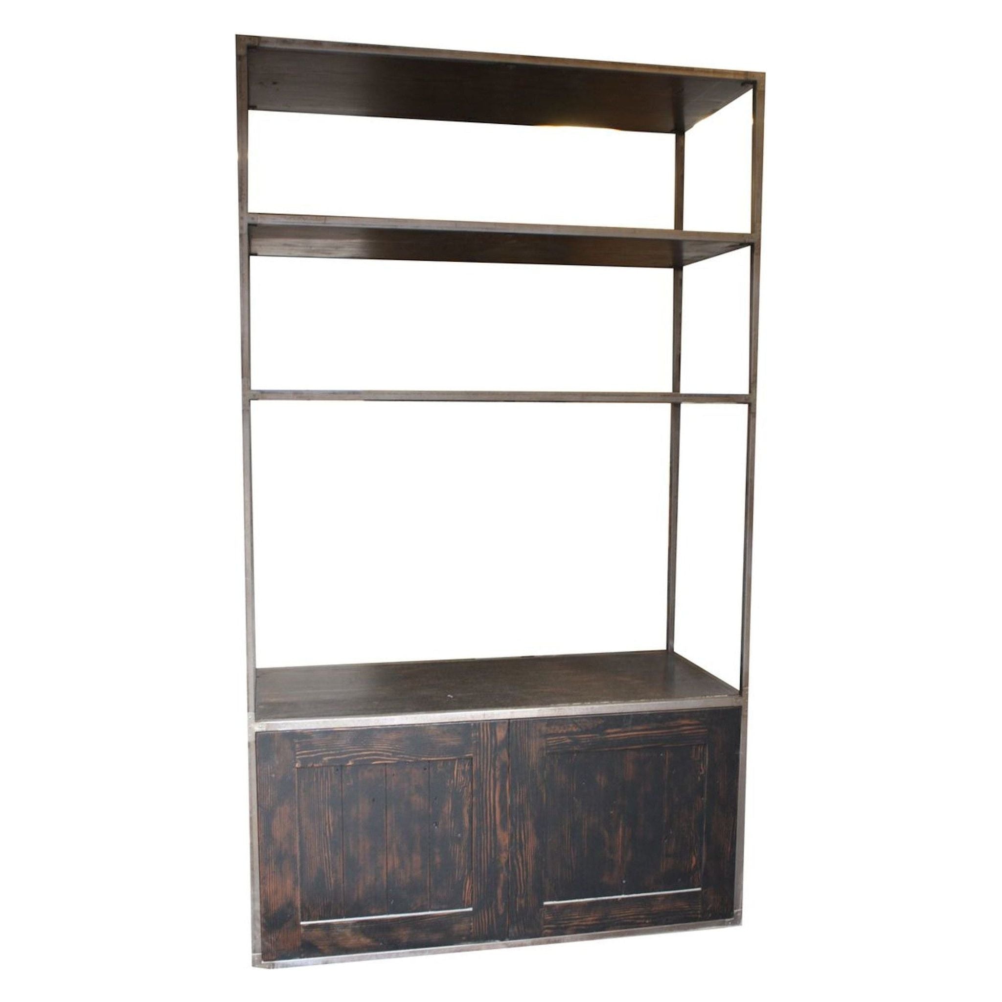 New York Metal and Reclaimed Wood Bookcase