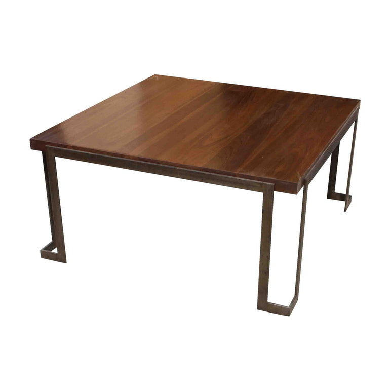 Modern Metal and Wood Coffee Table