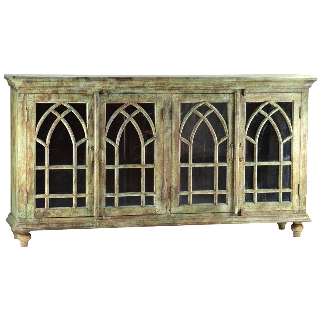 Old World Gothic Paneled Sideboard