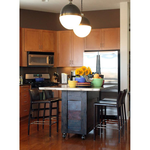 Melanie, Custom Zinc Kitchen Island Mortise & Tenon