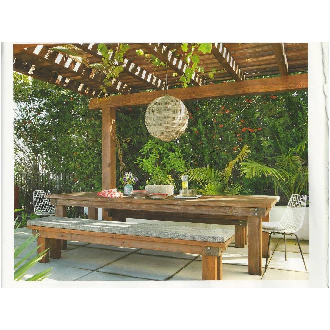 Outdoor Industrial Dining Table and Benches 