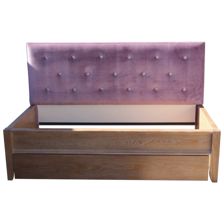 Upholstered Purple Silver Tufted  Day Bed