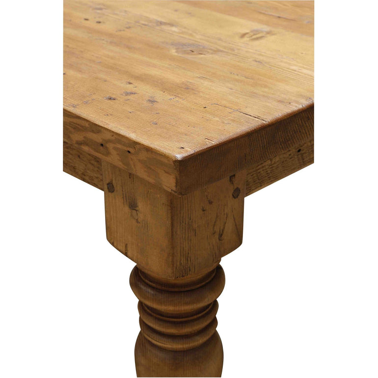 Sienna Reclaimed Wood Turned Leg Dining Table