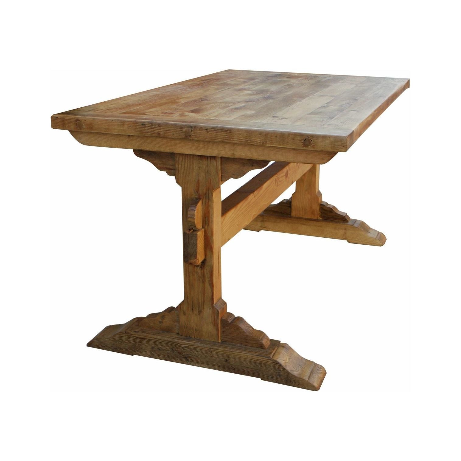 Santa Barbara Dining Trestle Table Built in Reclaimed LumberChunky Rustic & Contemporary Dining