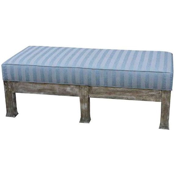 Reclaimed Wood Upholstered Bench