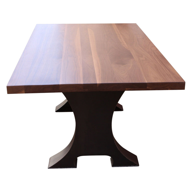 machine industrial handmade dining table walnut