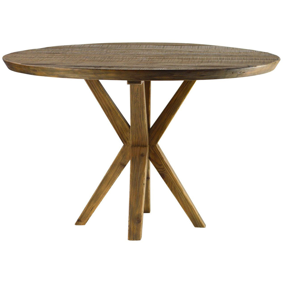 Reclaimed Wood Top Round Dining Table – Mortise & Tenon