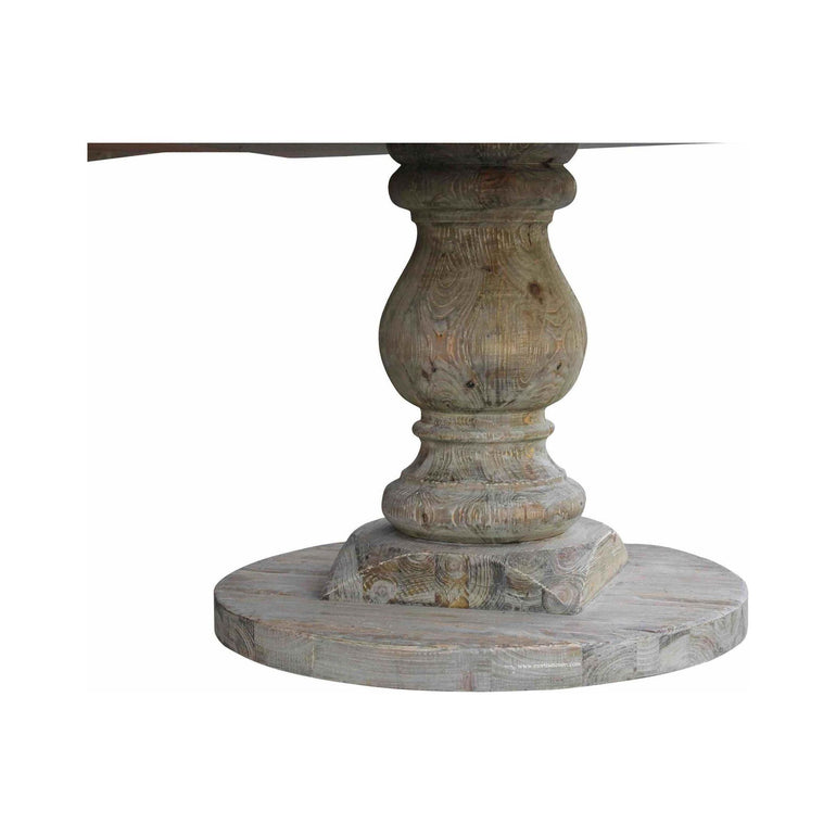 Round Pedestal Dining Table With Zinc Top