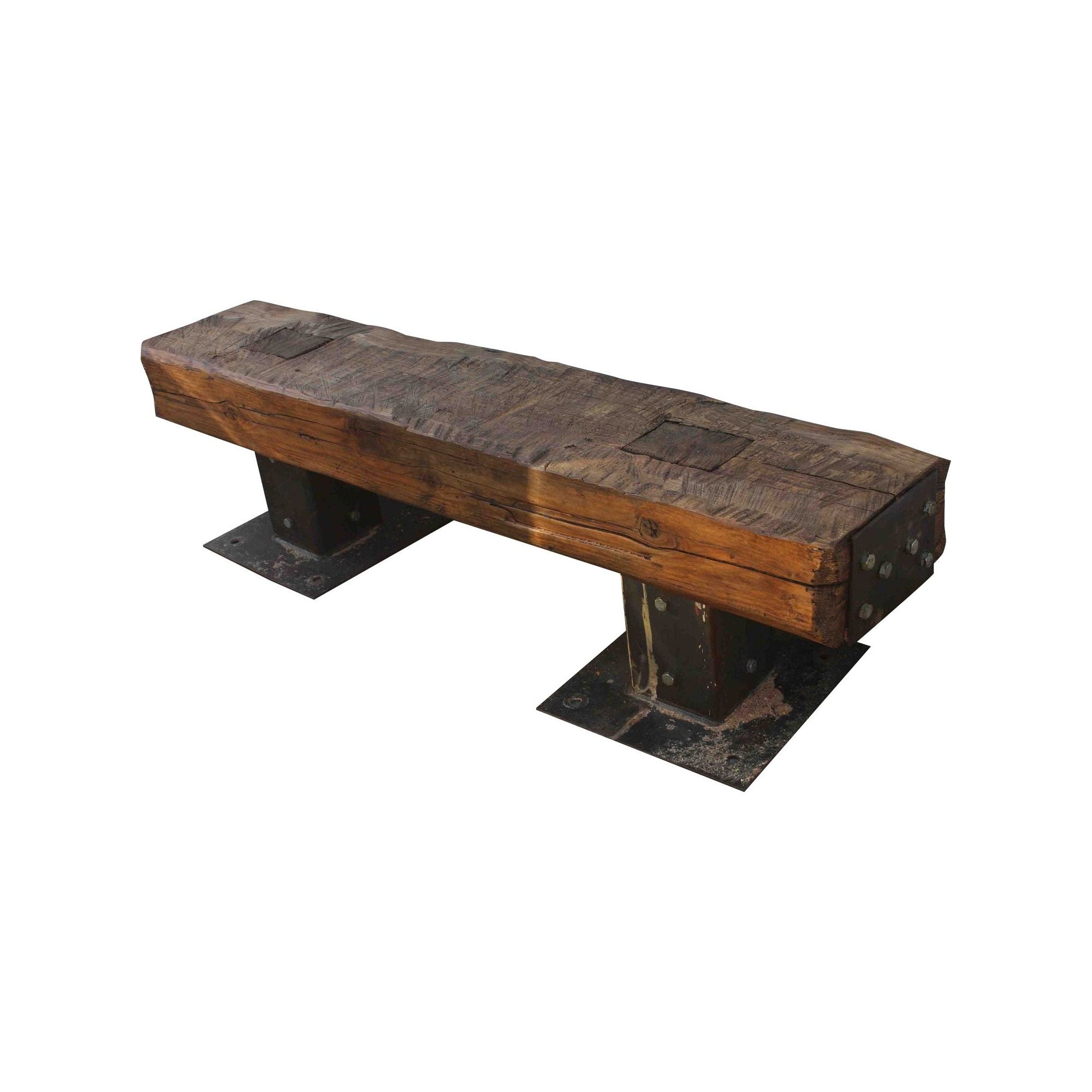 Rustic Reclaimed Wood Outdoor Bench – Mortise & Tenon