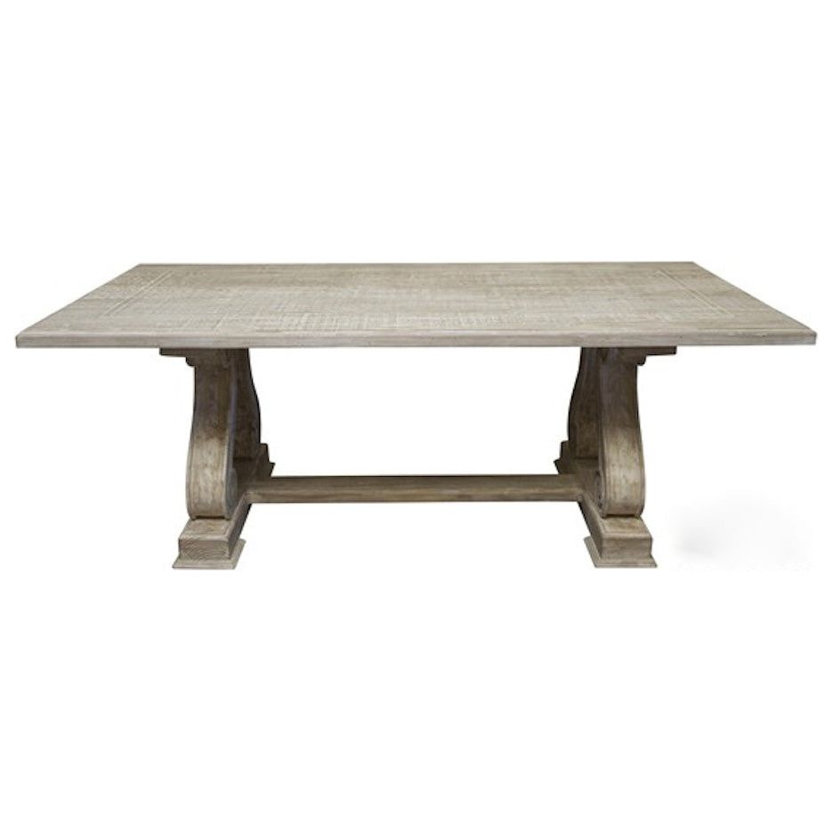 Serpentine Leg Trestle Dining Table in Reclaimed Wood