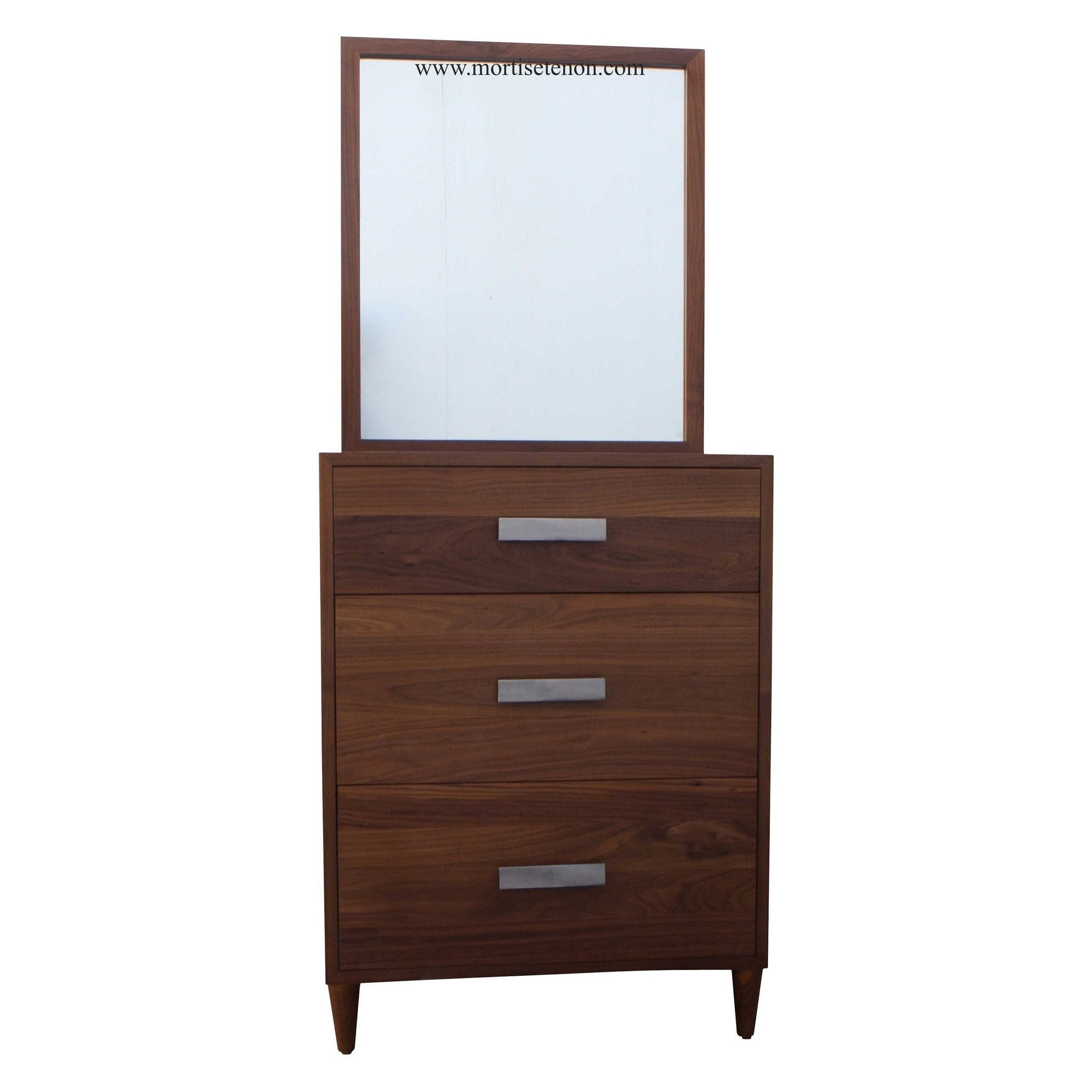 Mid Century Modern Dresser Built in Solid Walnut