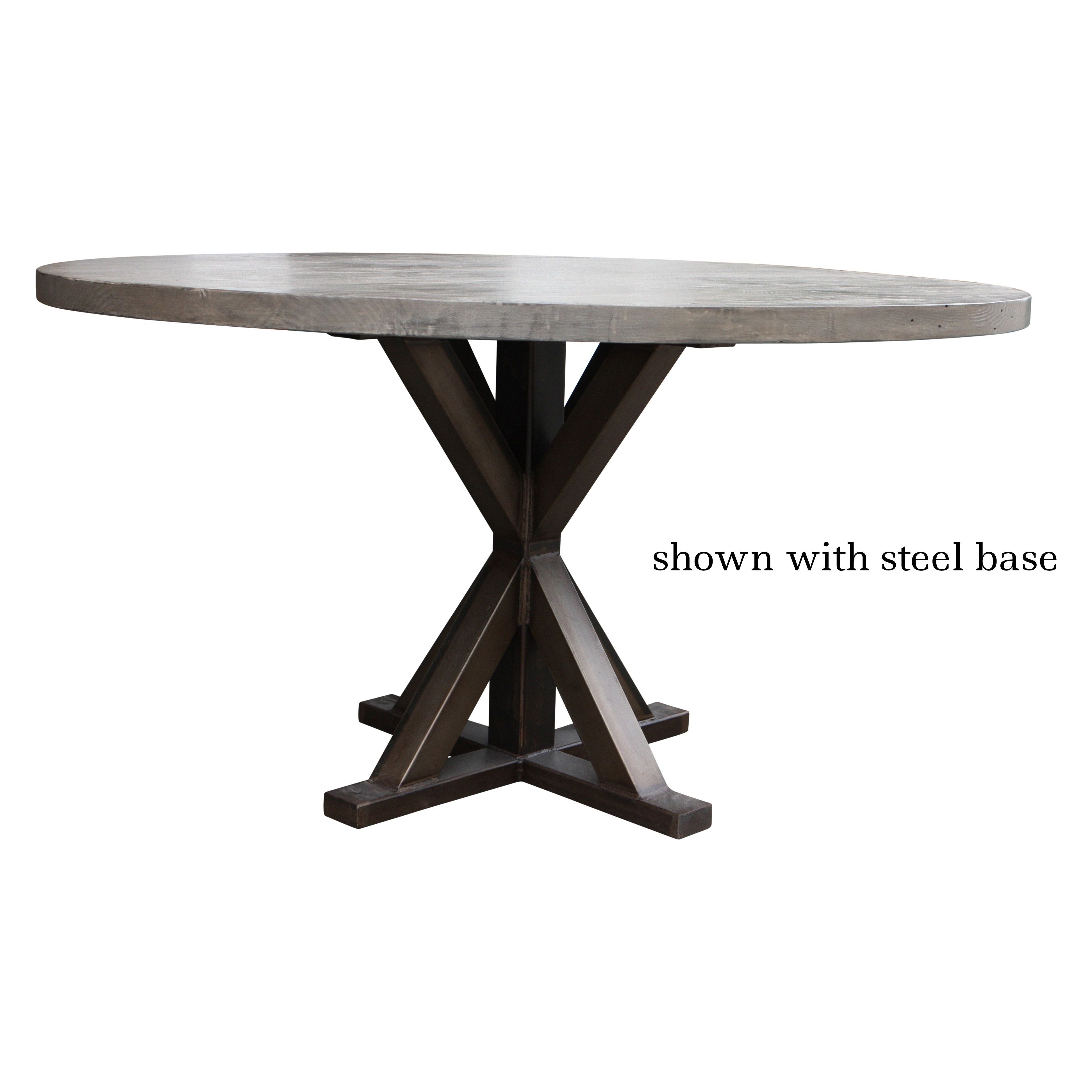 Henrik, Hammered Zinc Round Dining Table – Mortise & Tenon
