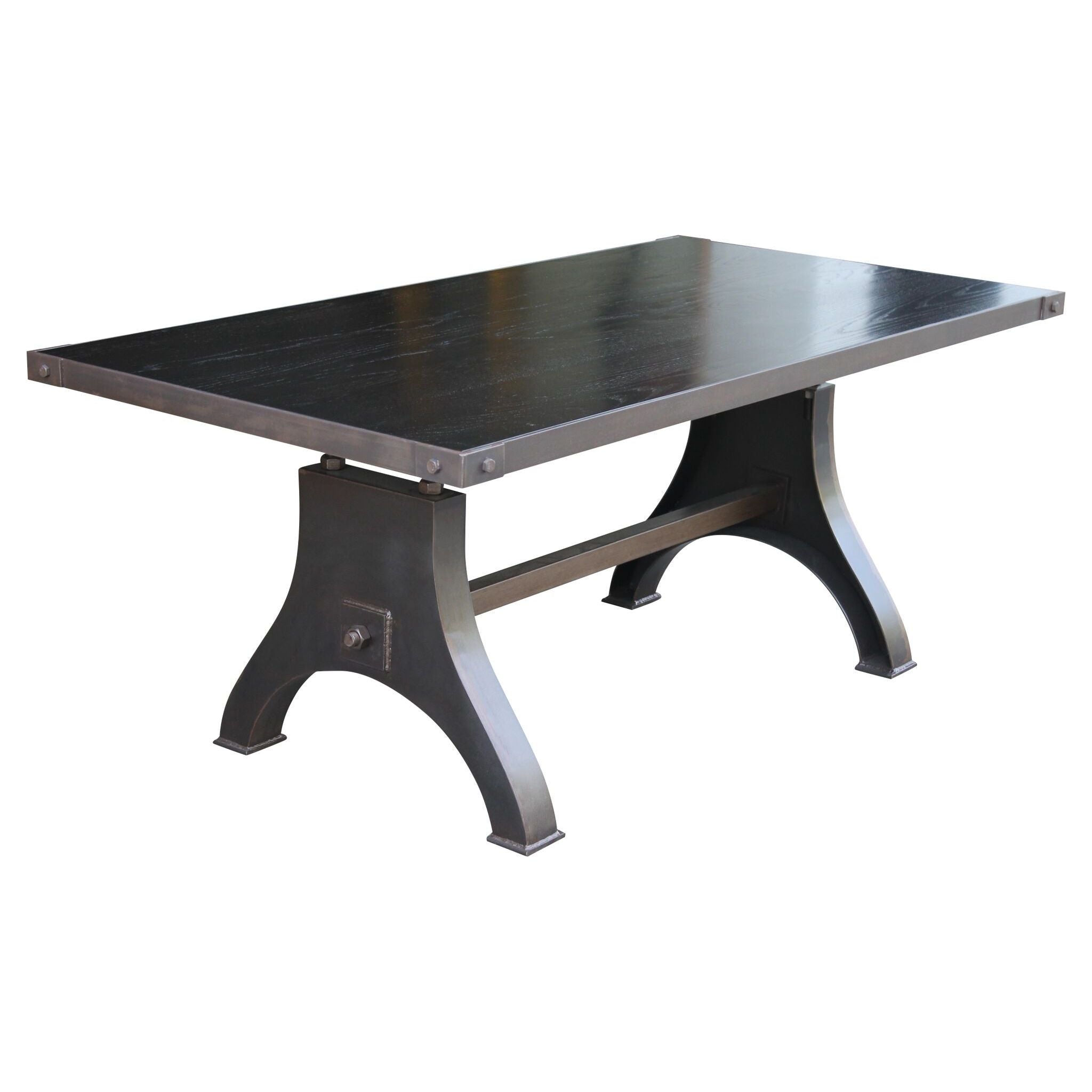 solid steel industrial dining table 