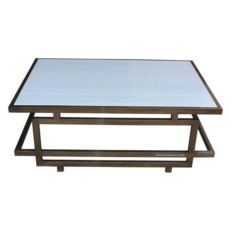Tribecca Coffee Table with White Lacquer Top 