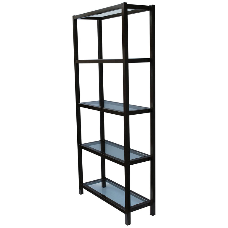 Williamsburg Metal and Glass Modern Bookcase