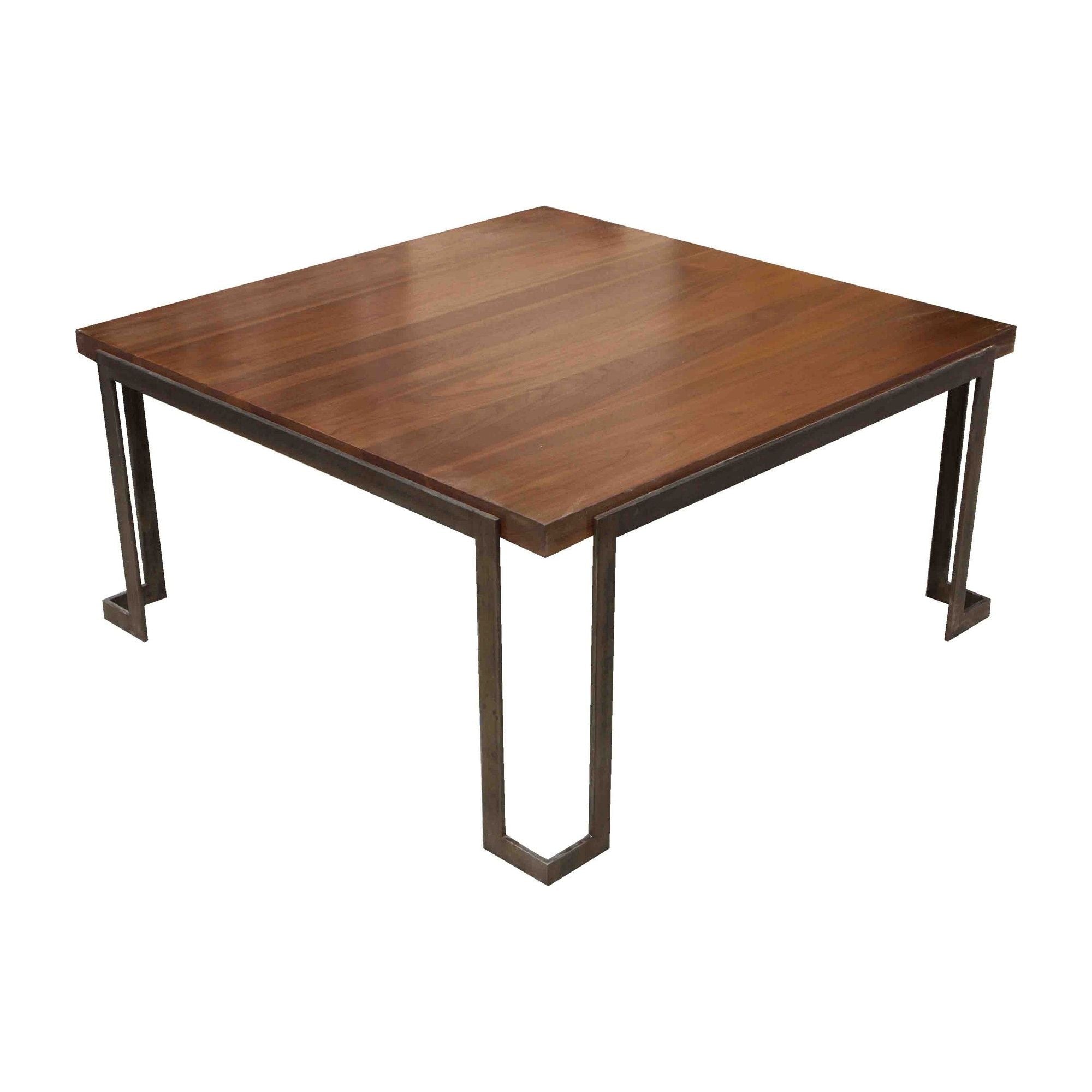 Modern Metal and Wood Coffee Table